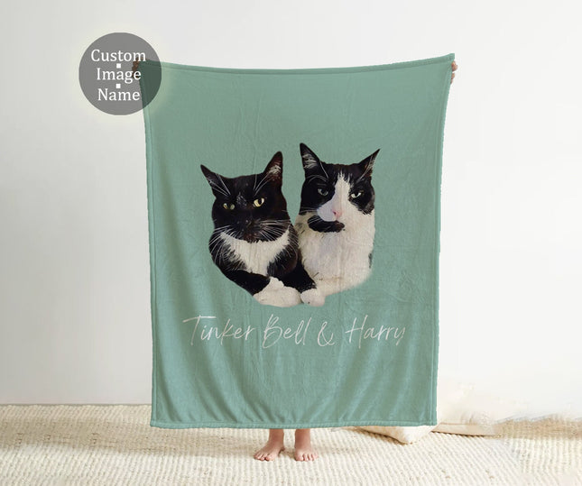 Custom Pet Blanket Using Pet Photo + Name Custom Dog Blanket Personalized Dog Blankets Cat Picture Blanket Pet Photo Blanket Dog Dad Gift - CustomCooper