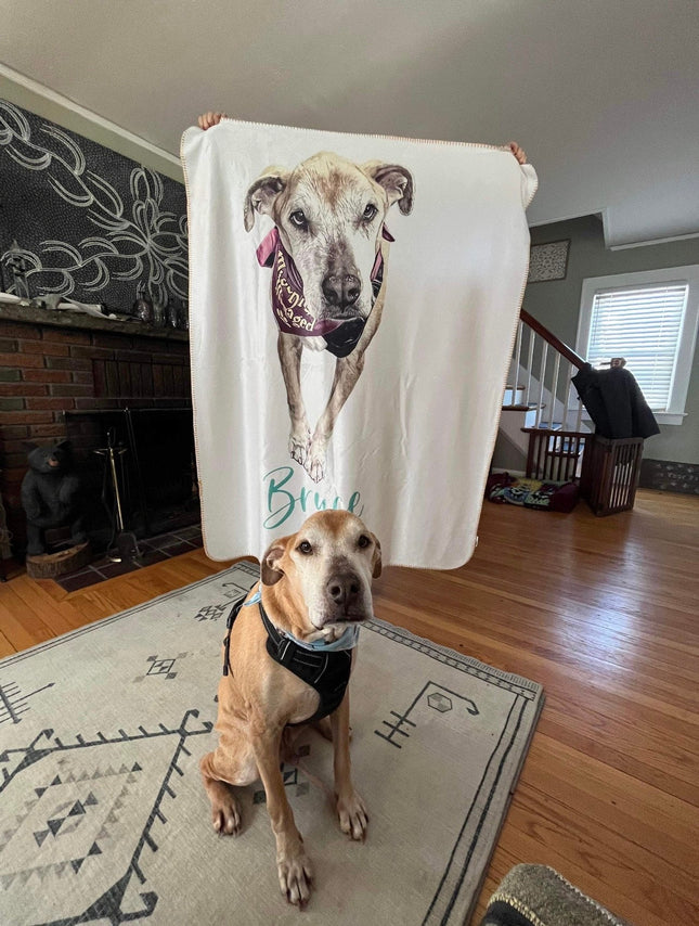 Custom Pet Blanket Using Pet Photo + Name Custom Dog Blanket Personalized Dog Blankets Cat Picture Blanket Pet Photo Blanket Dog Dad Gift - CustomCooper