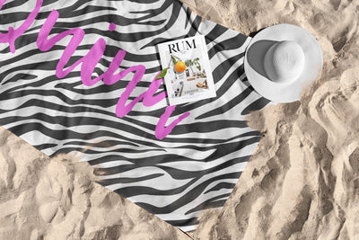 Animal Print Style Personalized Beach Towel Personalized Name Bath Towel Custom Pool Towel Beach Towel With Name Outside Birthday Gift - CustomCooper