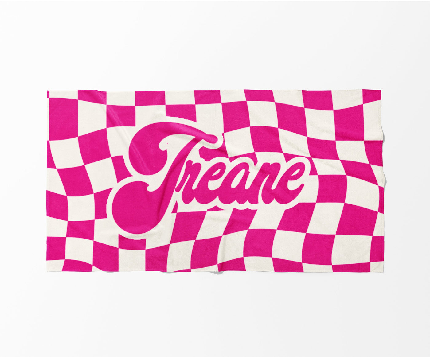 Personalized Vans CHECKER Pattern in Retro style Beach towel with Name, Custom beach towel gift, Birthday Anniversary Gift - CustomCooper