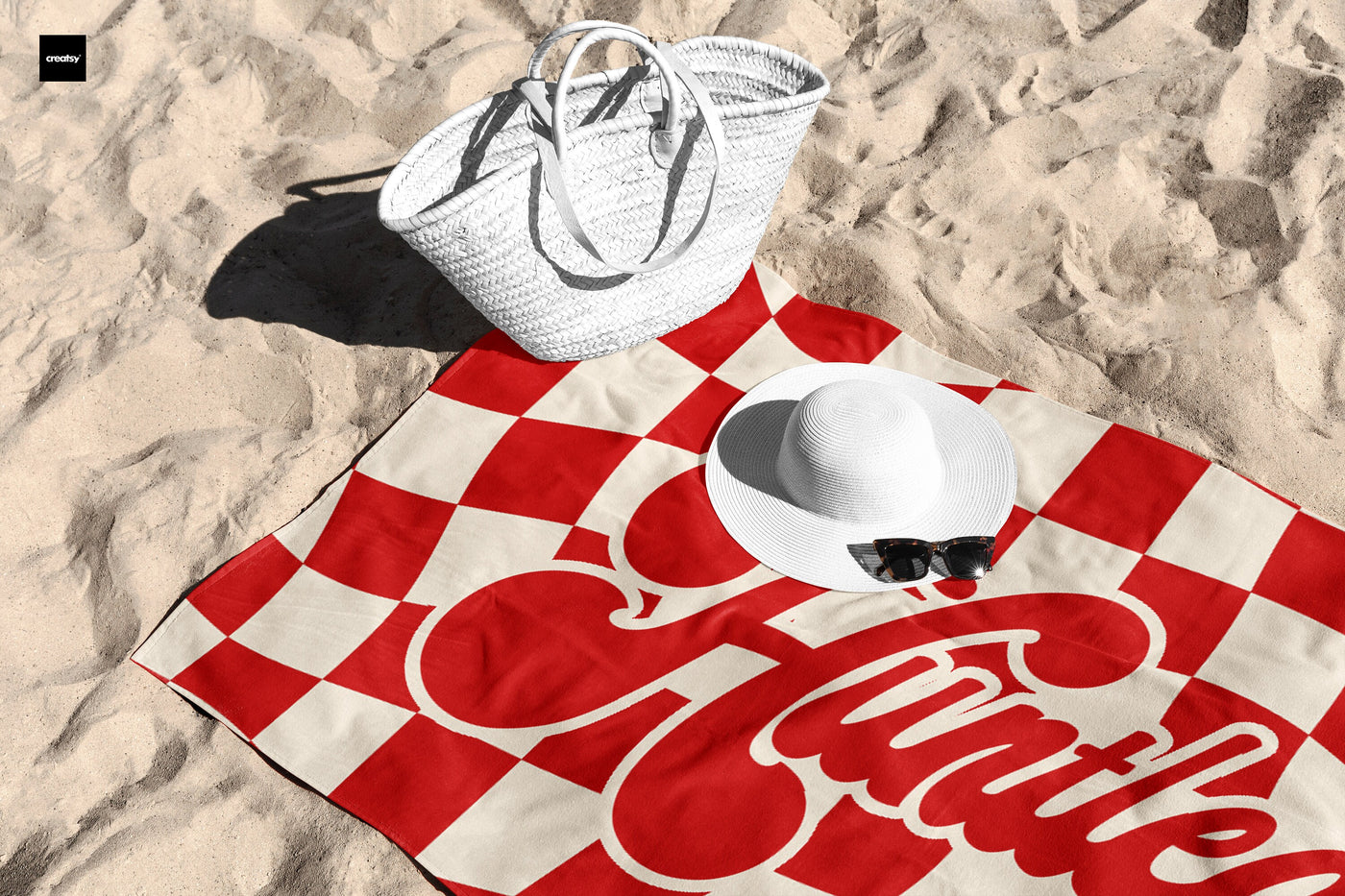 Personalized Vans CHECKER Pattern in Retro style Round Beach towel with Name, Large 60” Round beach towel gift, Birthday Anniversary Gift - CustomCooper