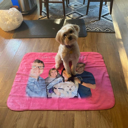 Custom Pet Blanket Using Pet Photo + Name Custom Dog Blanket Personalized Dog Blankets Cat Picture Blanket Pet Photo Blanket Dog Dad Gift - CustomCooper
