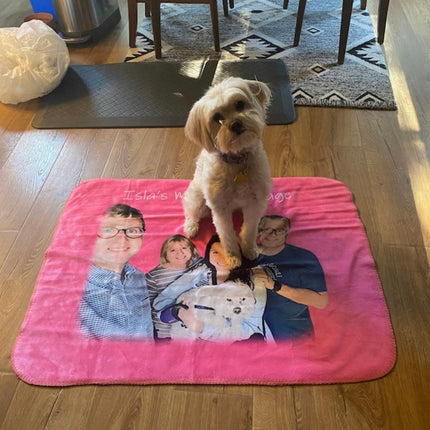 Custom Pet Blanket Using Pet Photo + Name Custom Dog Blanket Personalized Dog Blankets Cat Picture Blanket Pet Photo Blanket Dog Dad Gift - CustomCooper