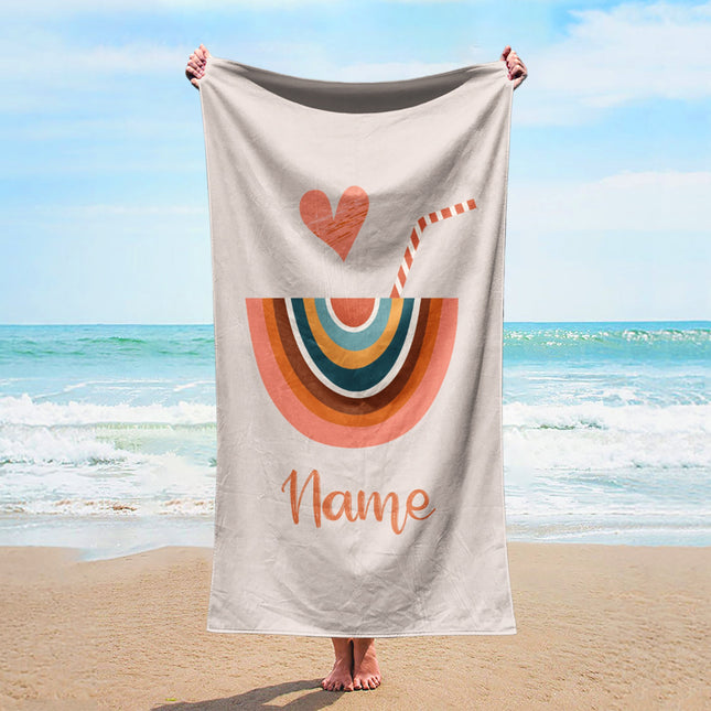 NEW Design Personalized Beach & Pool Towel Custom Pool Towel Beach Towel With Name Outside Birthday Vacation Gift