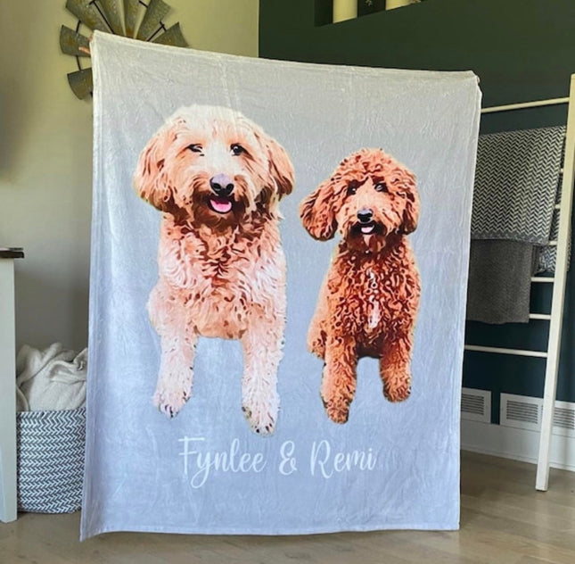 Custom Pet Blanket Using Pet Photo + Name Custom Dog Blanket Personalized Dog Blankets Cat Picture Blanket Pet Photo Blanket Dog Dad Gift - CustomCooper