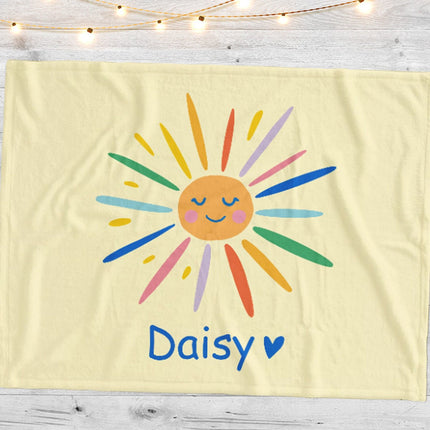 Sunshine Design Personalize blanket, Minky or Sherpa custom blanket, Baby blanket, Kids Blanket, birthday gift idea - CustomCooper
