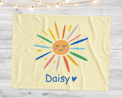 Sunshine Design Personalize blanket, Minky or Sherpa custom blanket, Baby blanket, Kids Blanket, birthday gift idea - CustomCooper