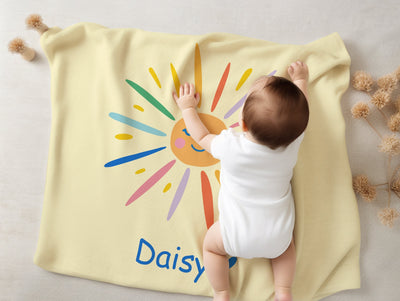 Sunshine Design Personalize blanket, Minky or Sherpa custom blanket, Baby blanket, Kids Blanket, birthday gift idea - CustomCooper