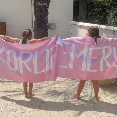 Bold Font Style Personalized Beach Towel Personalized Name Bath Towel Custom Pool Towel Beach Towel With Name Outside Birthday Vacation Gift - CustomCooper