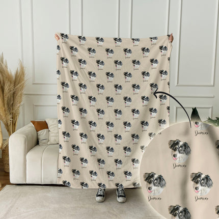 Personalized custom pet blanket, custom pet photo portrait blanket, soft flannel blanket, dog bed blanket, DOG face custom photo blanket - CustomCooper