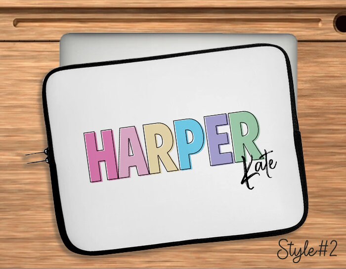 Personalize name I Pad Case with water color paint rainbow , Back to school supply , birthday gift idea