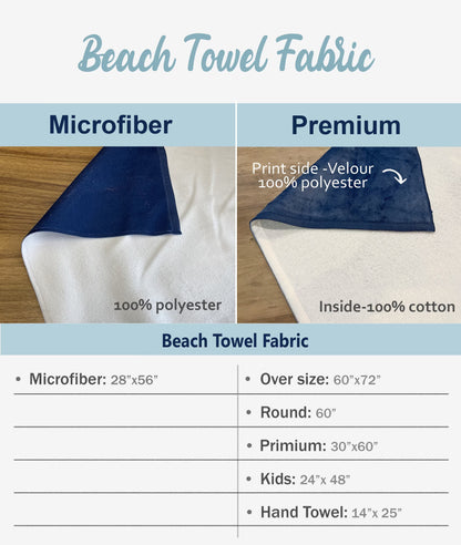 Custom Barbi Beach Towel with Name, Adult/Kids Personalized Name Bath Towel Pool Towel, Anniversary / Birthday Beach Towel, Vacation Gift