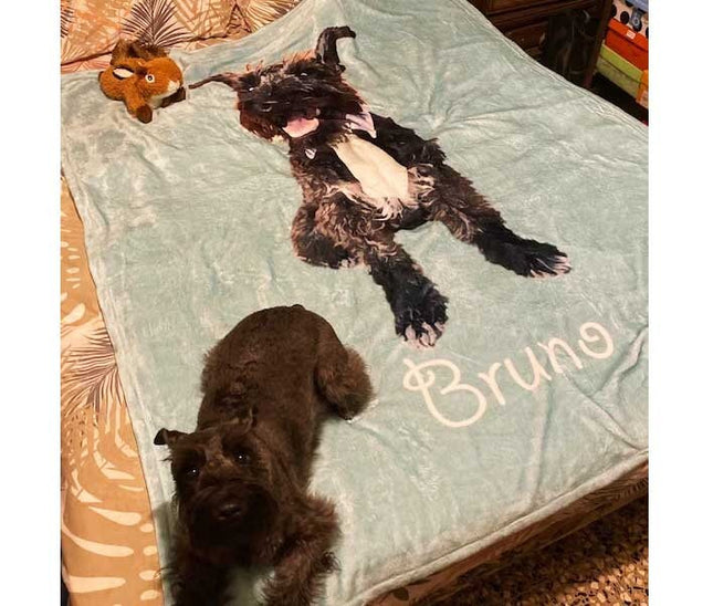 Custom Pet Blanket Using Pet Photo + Name Custom Dog Blanket Personalized Dog Blankets Cat Picture Blanket Pet Photo Blanket Dog Dad Gift - CustomCooper