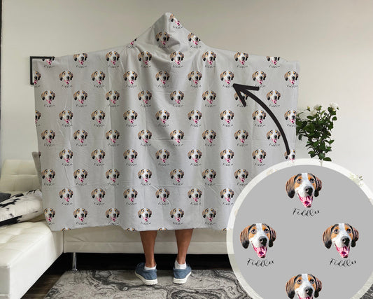 Personalized custom pet blanket, custom pet photo portrait blanket, soft flannel blanket, dog bed blanket, DOG face custom photo blanket