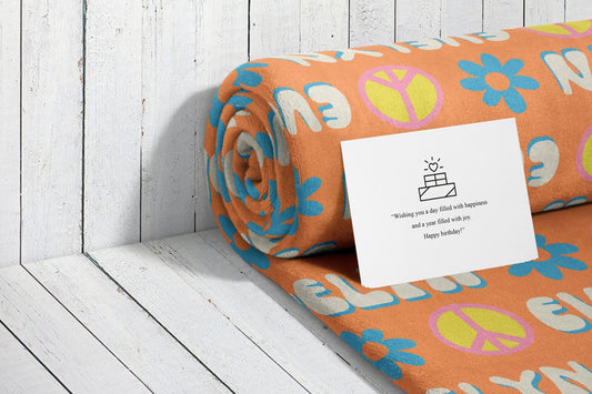 Retro Flower personalize blanket, Minky or Sherpa custom blanket, Baby blanket, birthday gift idea