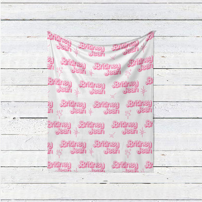 Custom Barbie font name personalize blanket, Minky or Sherpa custom blanket, Baby blanket, birthday gift idea