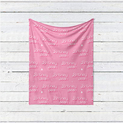 Custom Barbie font name personalize blanket, Minky or Sherpa custom blanket, Baby blanket, birthday gift idea - CustomCooper