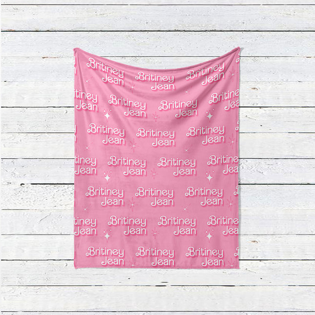 Custom Barbie font name personalize blanket, Minky or Sherpa custom blanket, Baby blanket, birthday gift idea - CustomCooper