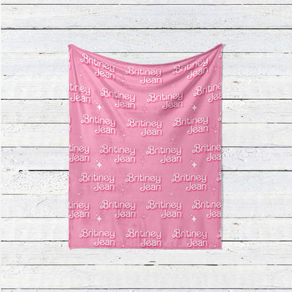 Custom Barbie font name personalize blanket, Minky or Sherpa custom blanket, Baby blanket, birthday gift idea