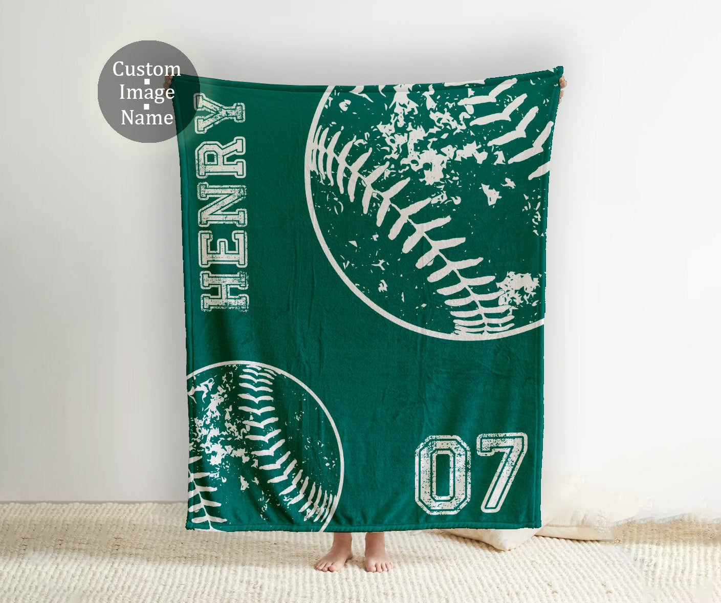 Personalized Sports Team blanket with Name, Custom blanket gift, Birthday Christmas Gift