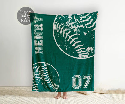 Personalized Sports team blanket with Name, Custom blanket gift, Birthday Christmas gift
