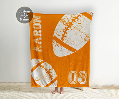 Personalized Sports team blanket with Name, Custom blanket gift, Birthday Christmas gift